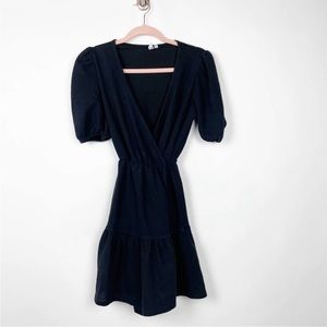 & Other Stories Black Wrap Mini Dress XS